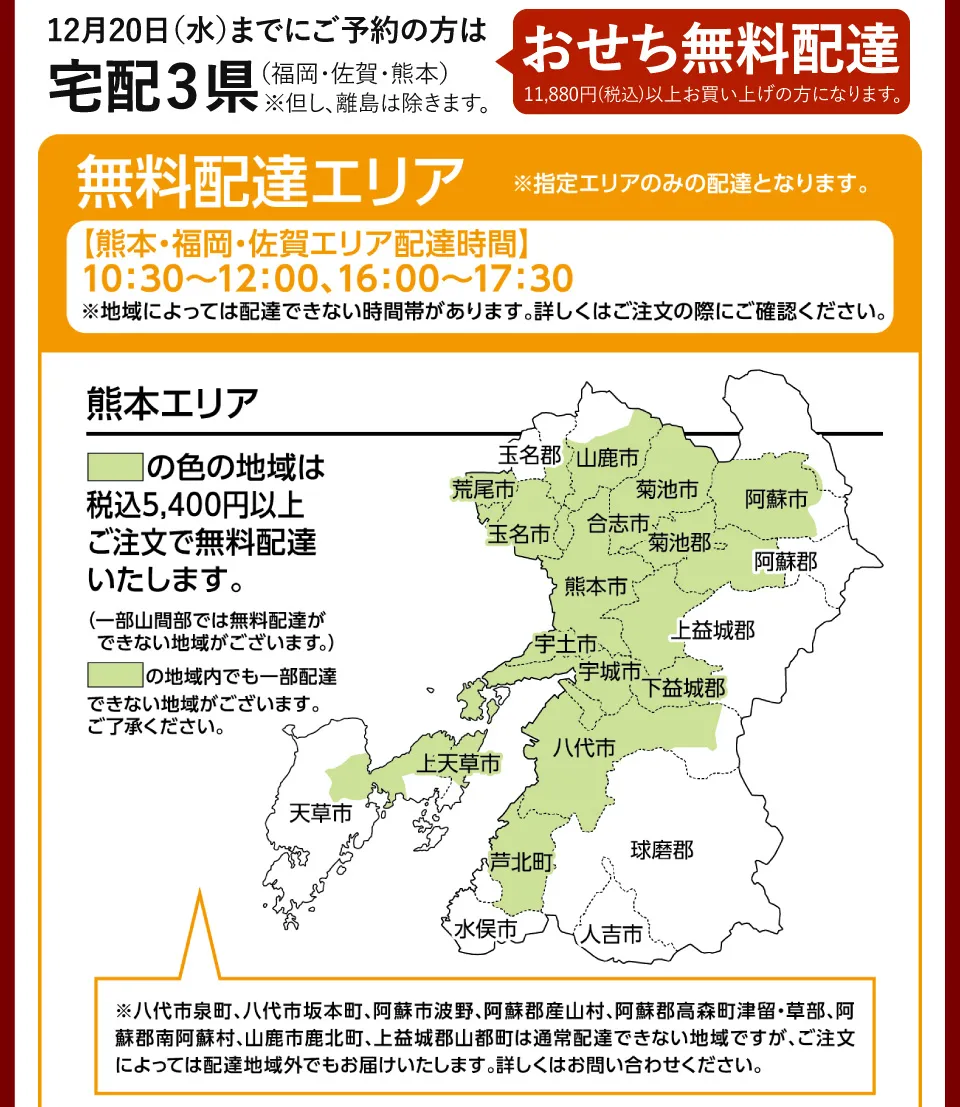 配達・店頭受け取りについて
