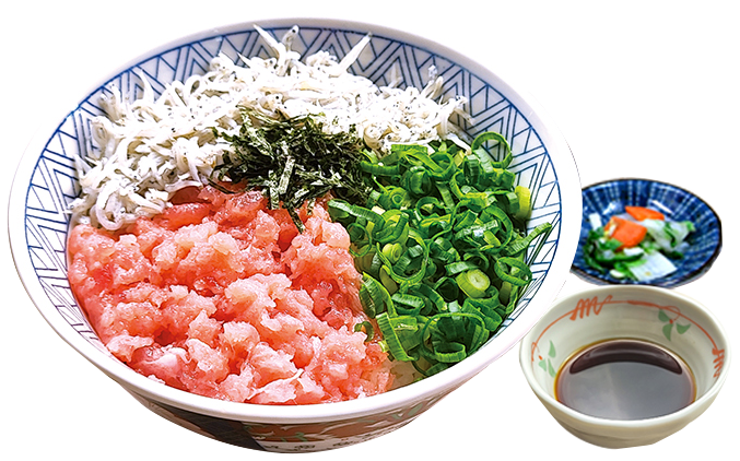 国産まぐろと茨城産しらすの三色丼