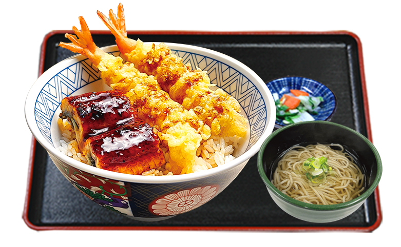 うな海老天丼ミニそばセット