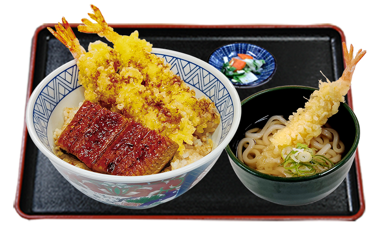 うな海老天丼 得うどんセット